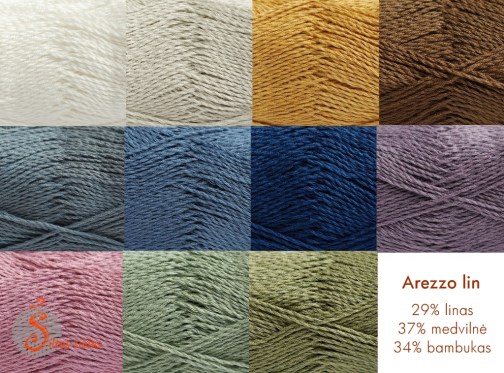 Hjertegarn Arezzo lin lininiai mezgimo nerimo siulai